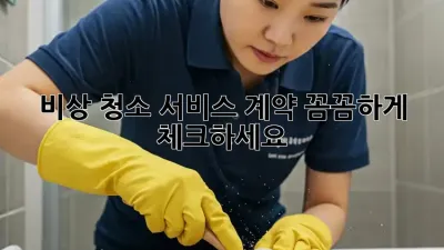 비상 청소 서비스 계약, 꼼꼼하게 체크하세요!